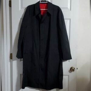 London Fog Men’s Trench Coat – Size 42 Extra Tall – Vintage Black Calibri  Cloth